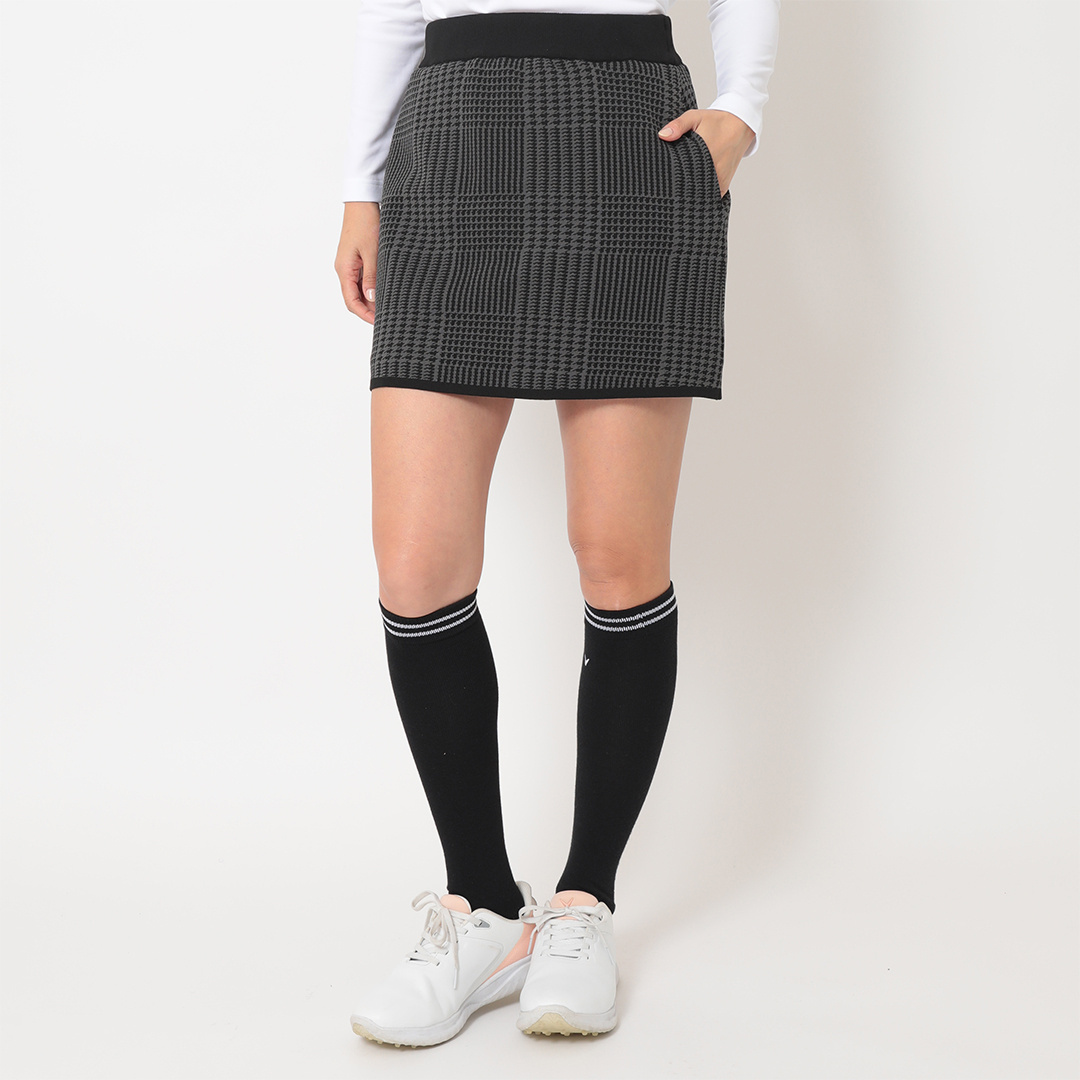 【新品】S.ESSENTIALS チェックジャガードスカート ポリエステルジャガードチェック柄スカート (WOMENS)