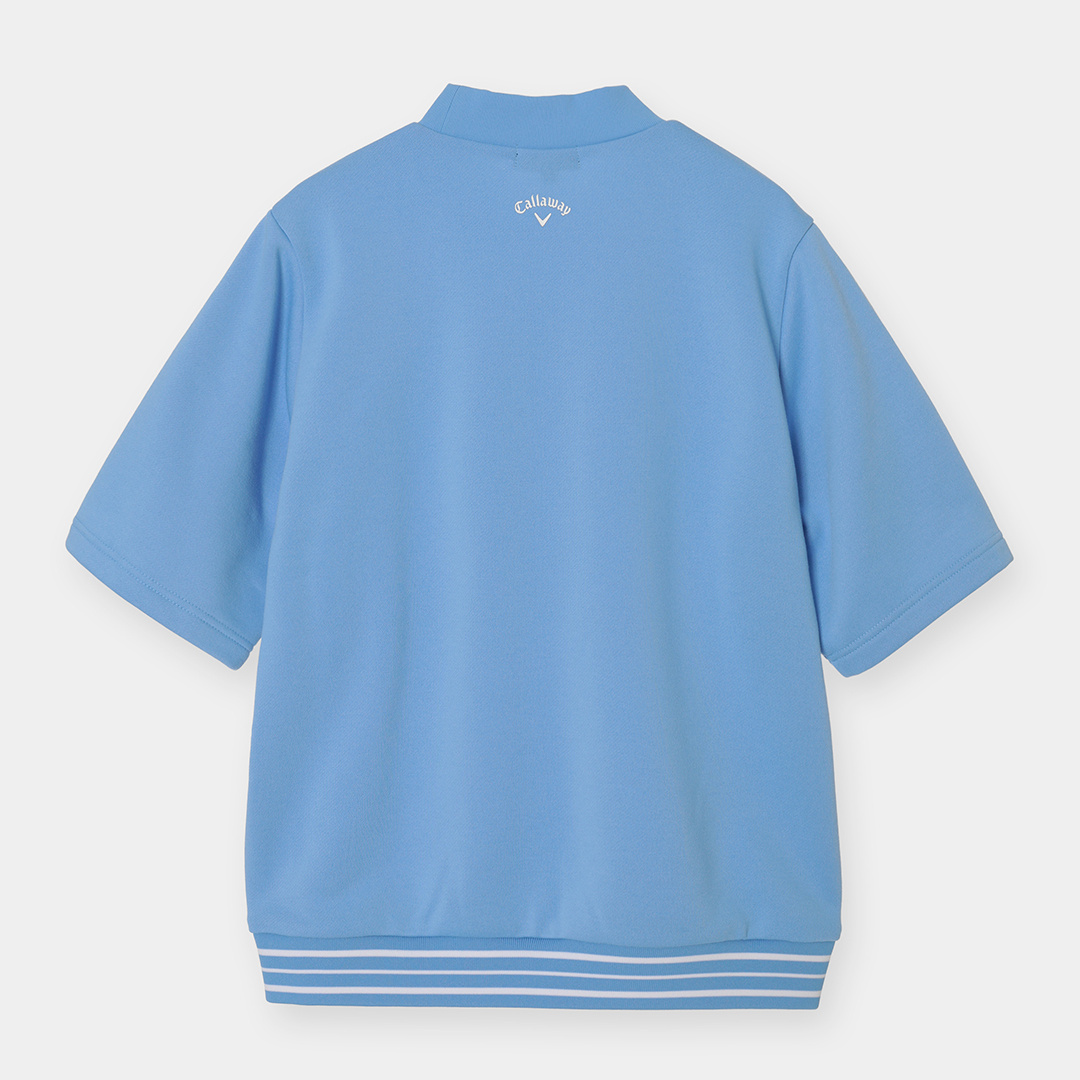 裏毛スウェット半袖ハイネックプルオーバー (WOMENS)