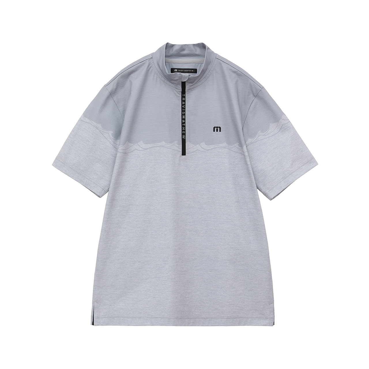 PGG◾️半袖モックネック◾️ グレー クオータージップ 半袖モックネック(MENS)