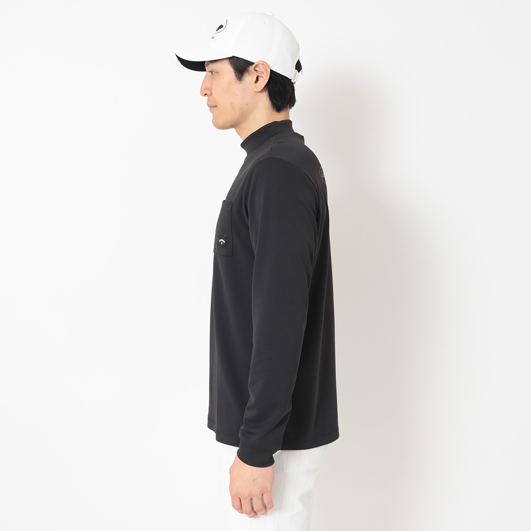 タックリバーバックロゴプリント長袖モックネック ※4Lサイズあり (MENS)