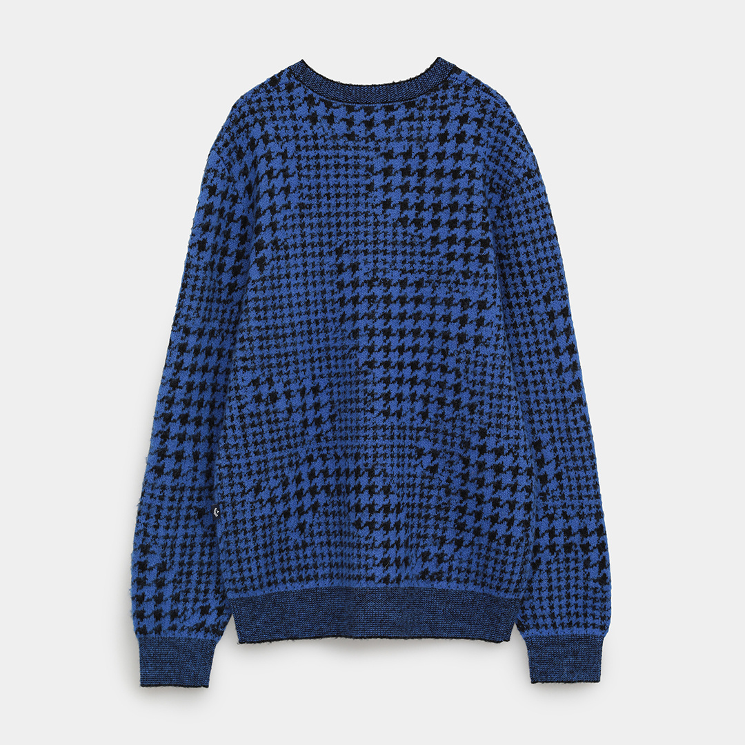 5370【極美品】マスターバニー 千鳥柄 クルーネックニット サイドジップ SHIPS any:〈手洗い可能〉モールヤーン クルーネック ロゴ 千鳥柄 プル