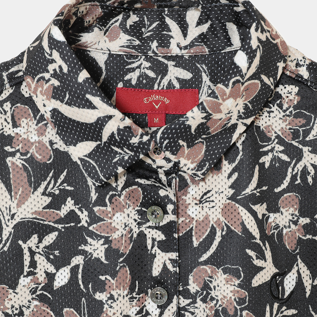 かざあなメッシュフラワープリントシャツ (WOMENS)