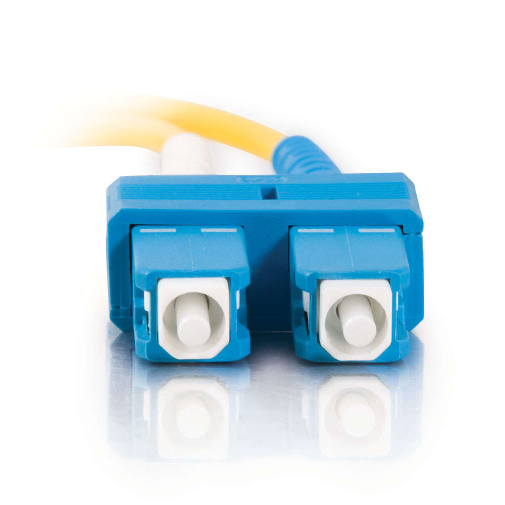 SC-SC 9/125 OS2 Duplex Single-Mode PVC Fiber Optic Cable (USA-Made) - Yellow