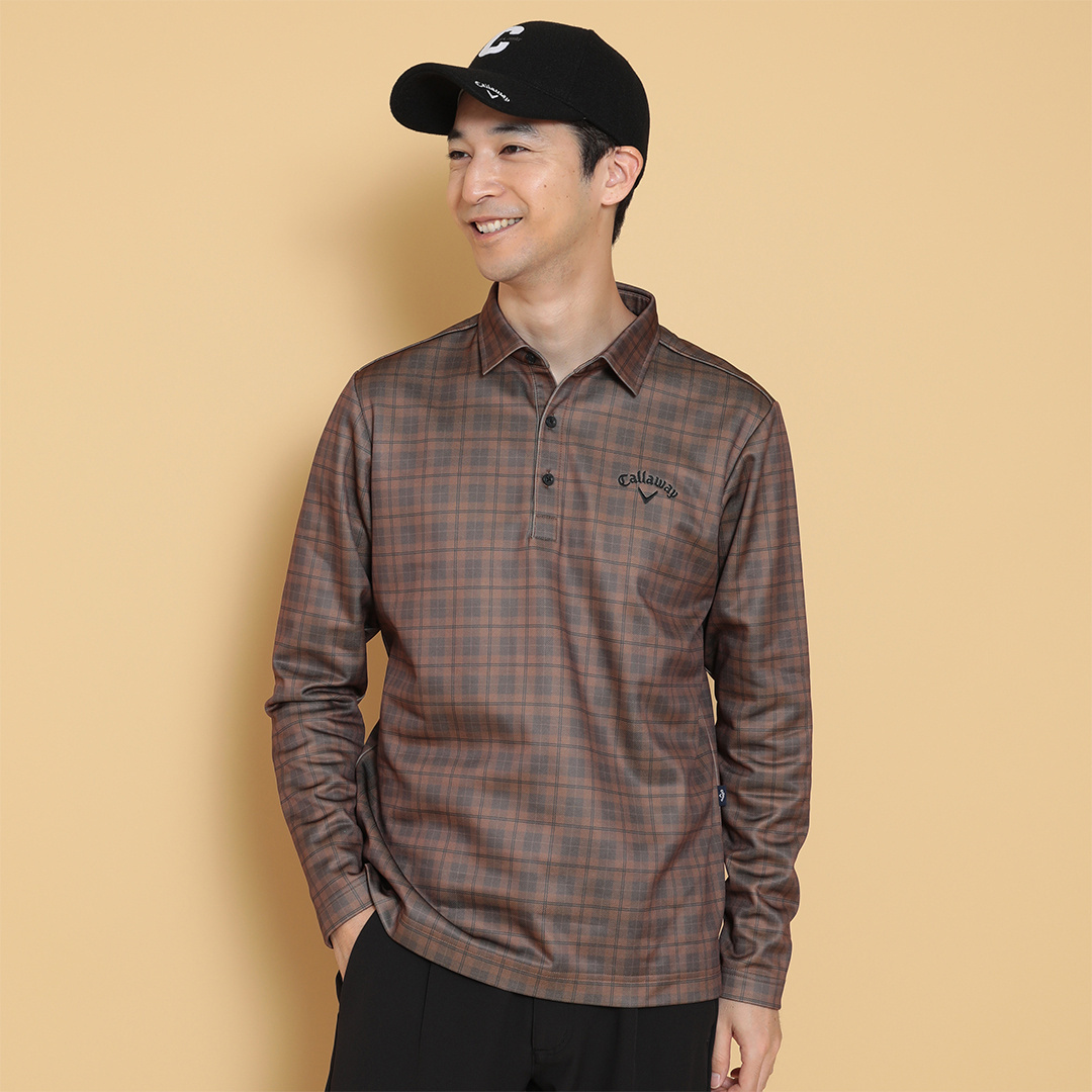 チェックプリント裏起毛シャツ (MENS)