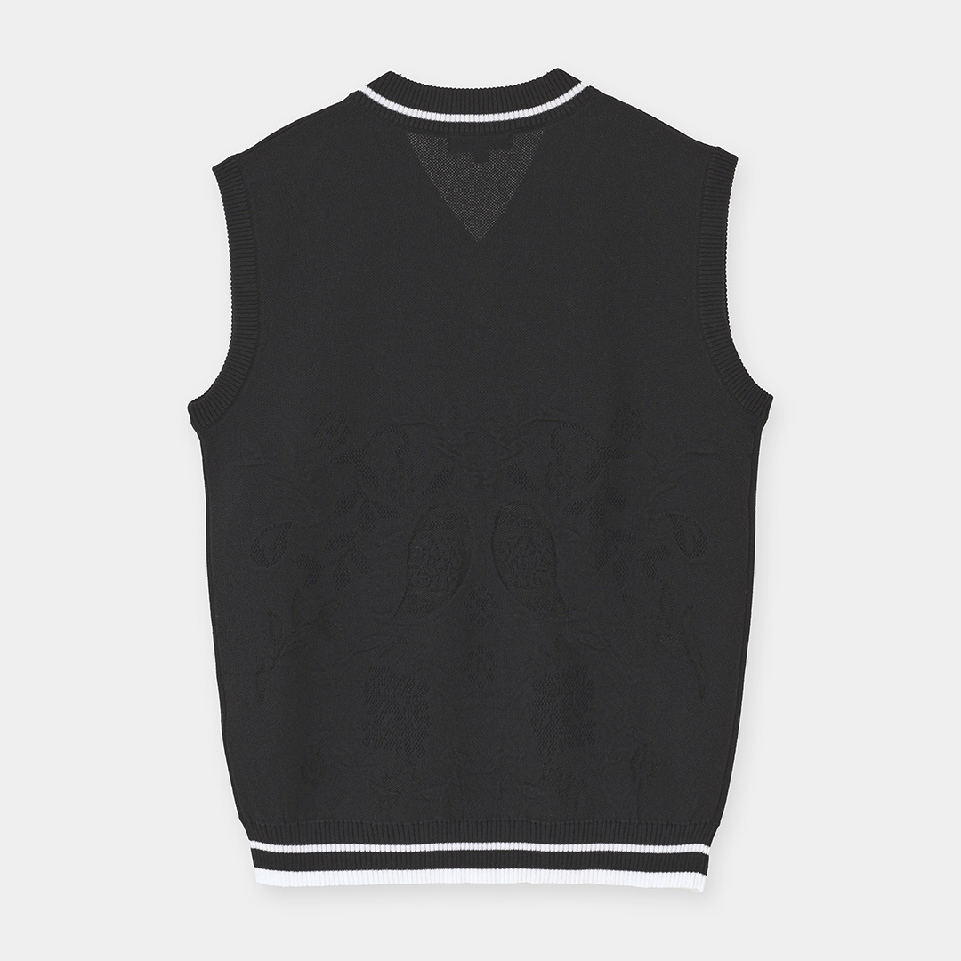 ペイズリージャカードVネックニットベスト (WOMENS)