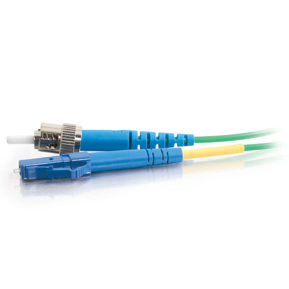 LC-ST 9/125 OS2 Simplex Single-Mode PVC Fiber Optic Cable - Green