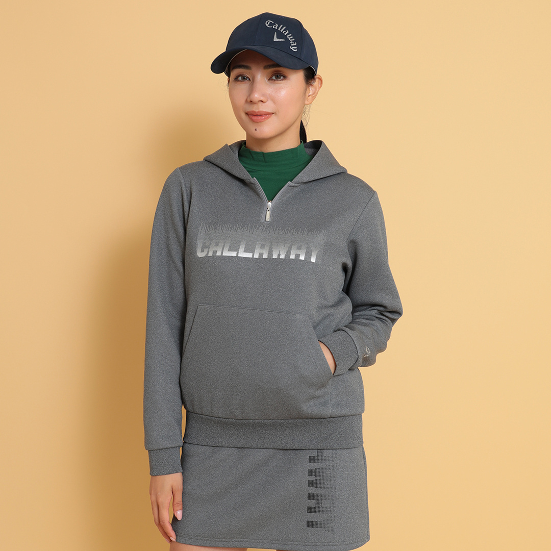 メタリックロゴスウェットパーカー (WOMENS)