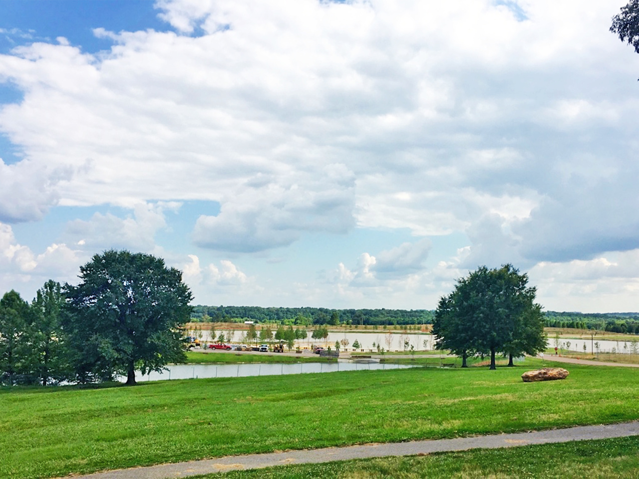 A long view of the redesigned Patriot Lake shows the simple beauty of this natural sanctuary. A long view of the redesigned Patriot Lake shows the simple beauty of this natural sanctuary.