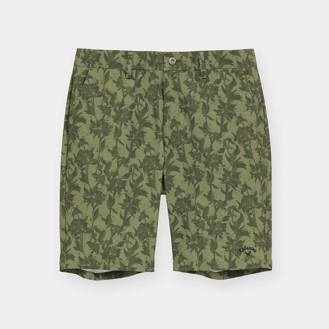 ドビーストレッチボタニカル柄ショートパンツ (MENS)