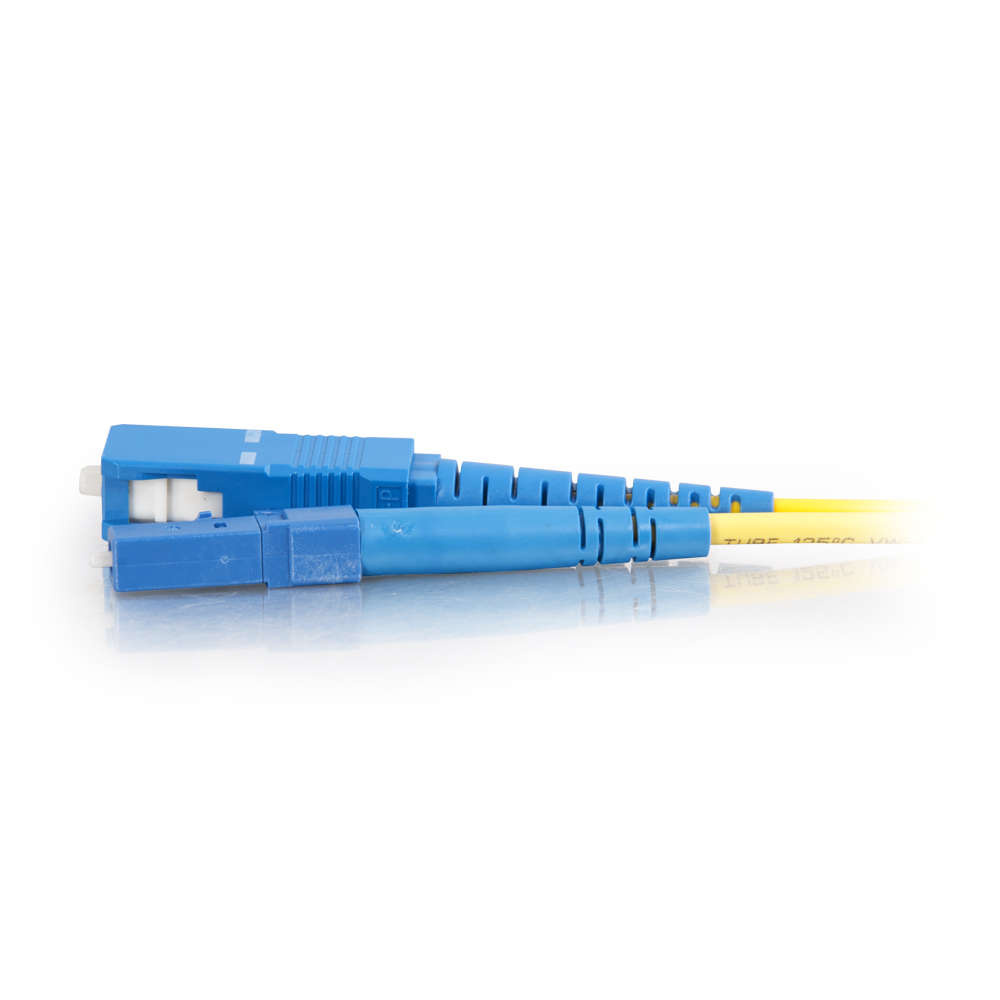 LC-SC 9/125 OS2 Simplex Single-Mode Fiber Optic Cable - Low Smoke Zero Halogen LSZH - Yellow