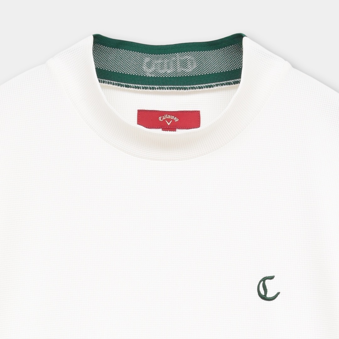 ハイストレッチミニワッフルモックネックシャツ (MENS)