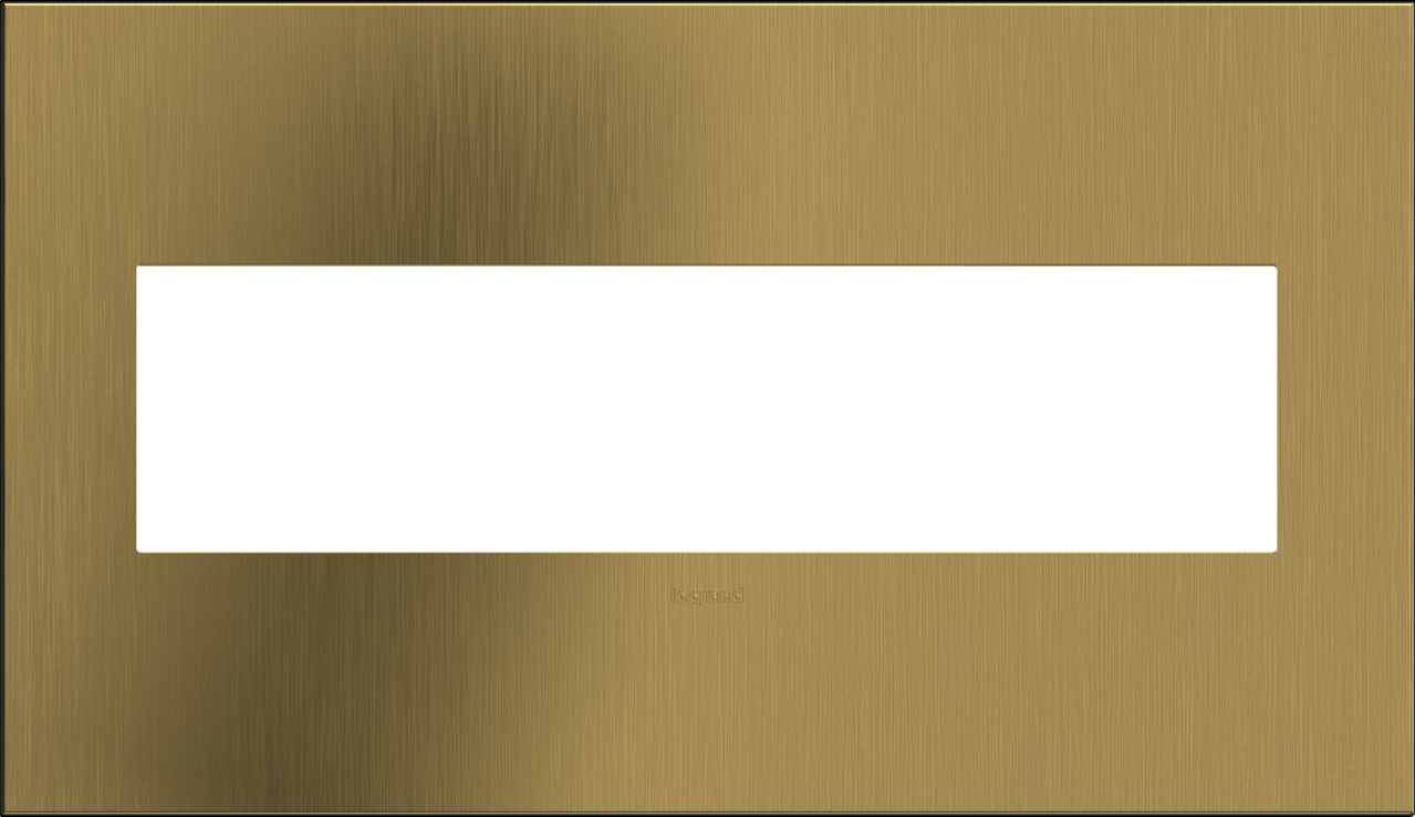 adorne® Brushed Satin Brass FourGang Screwless Wall Plate Decorative