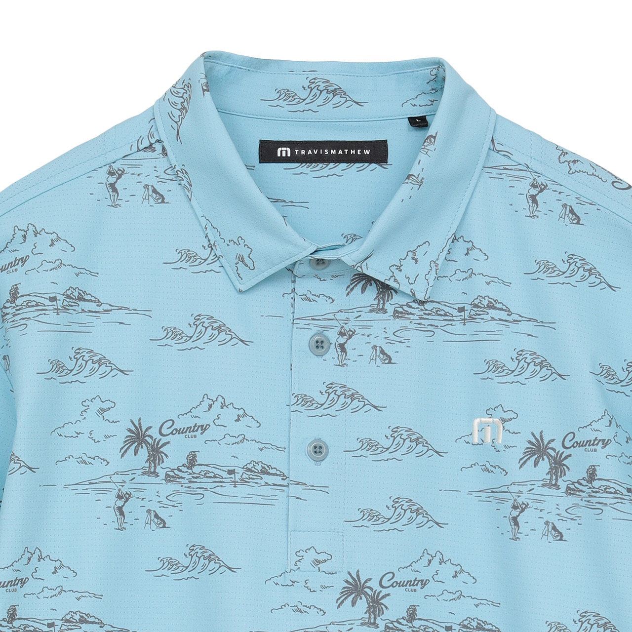 石川遼プロ着用】メッシュ素材半袖総柄プリントポロ(MENS)