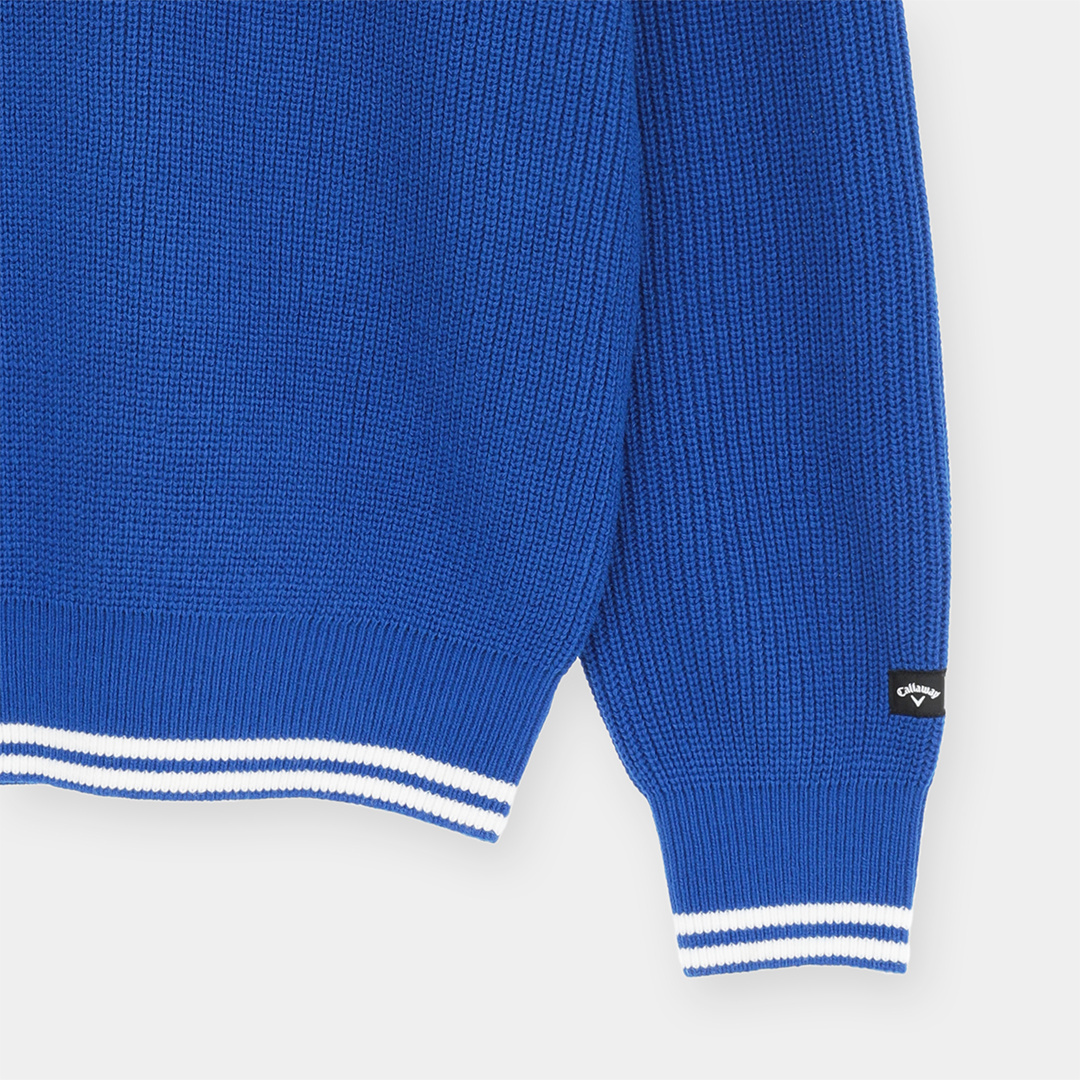畦編みクルーネックアクリルニット (MENS)