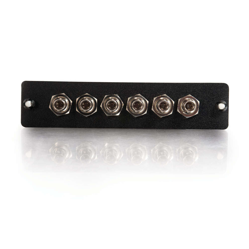 6-Strand, ST, Zirconia Insert, Single-Mode Adapter Panel