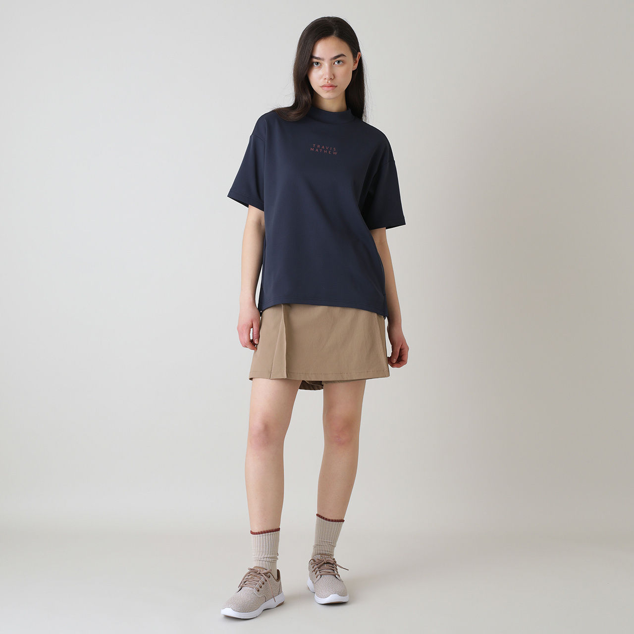 カラット®リラックスシルエット半袖セミモックネック(WOMENS)