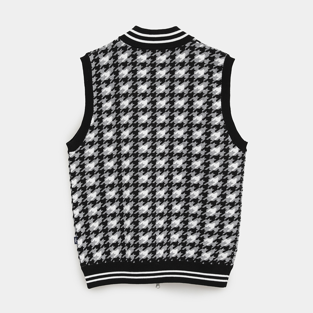 千鳥ジャカードフルジップニットベスト (MENS)