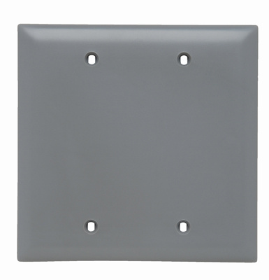 Discontinued | Blank Plates -- Strap Mounted, Two Gang, Gray | NO SUB