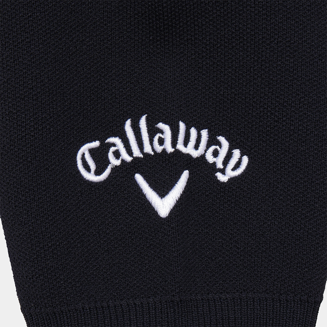 カノコ編みポリエステルクルーネックニット (MENS)