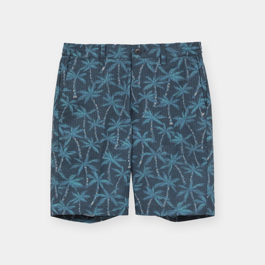 ストレッチドビーヤシの木総柄ショートパンツ (MENS)