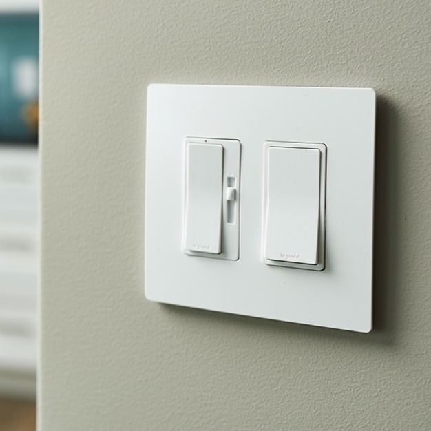 2-gang radiant dimmer switch and standard switch in white