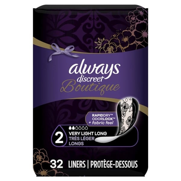 Always Discreet Boutique Very Light Long Liner - 192/case (AWQPL2 Health & Beauty Health Care Incontinence Aids) photo