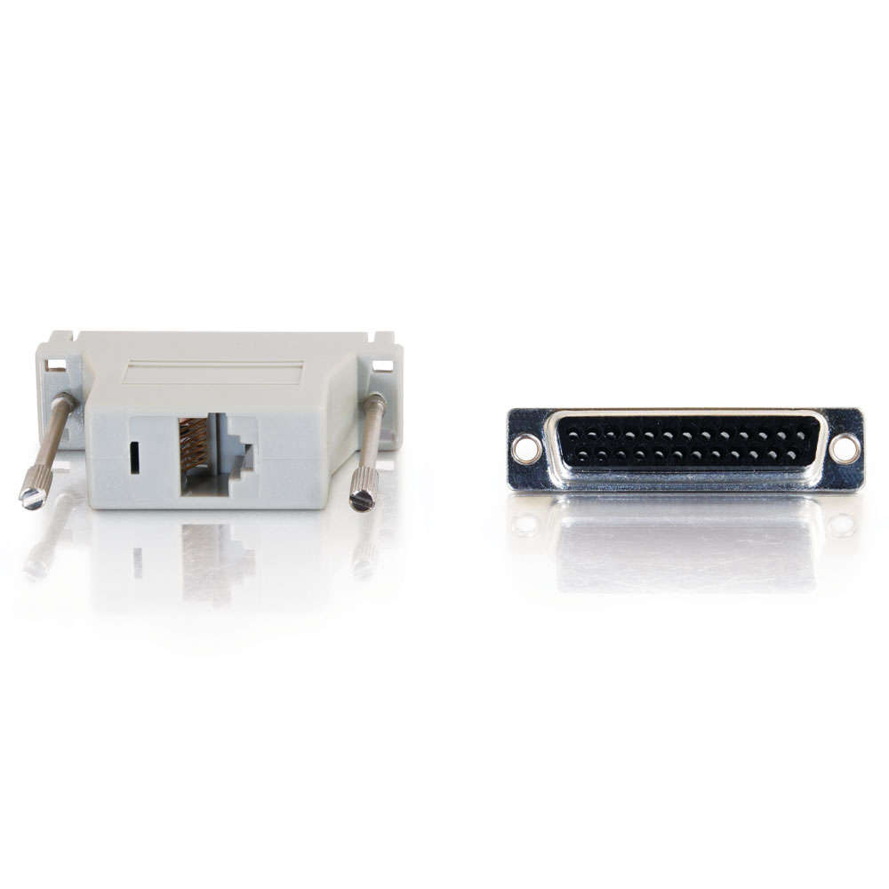 RJ45 to DB25 Female Modular Adapter - Black