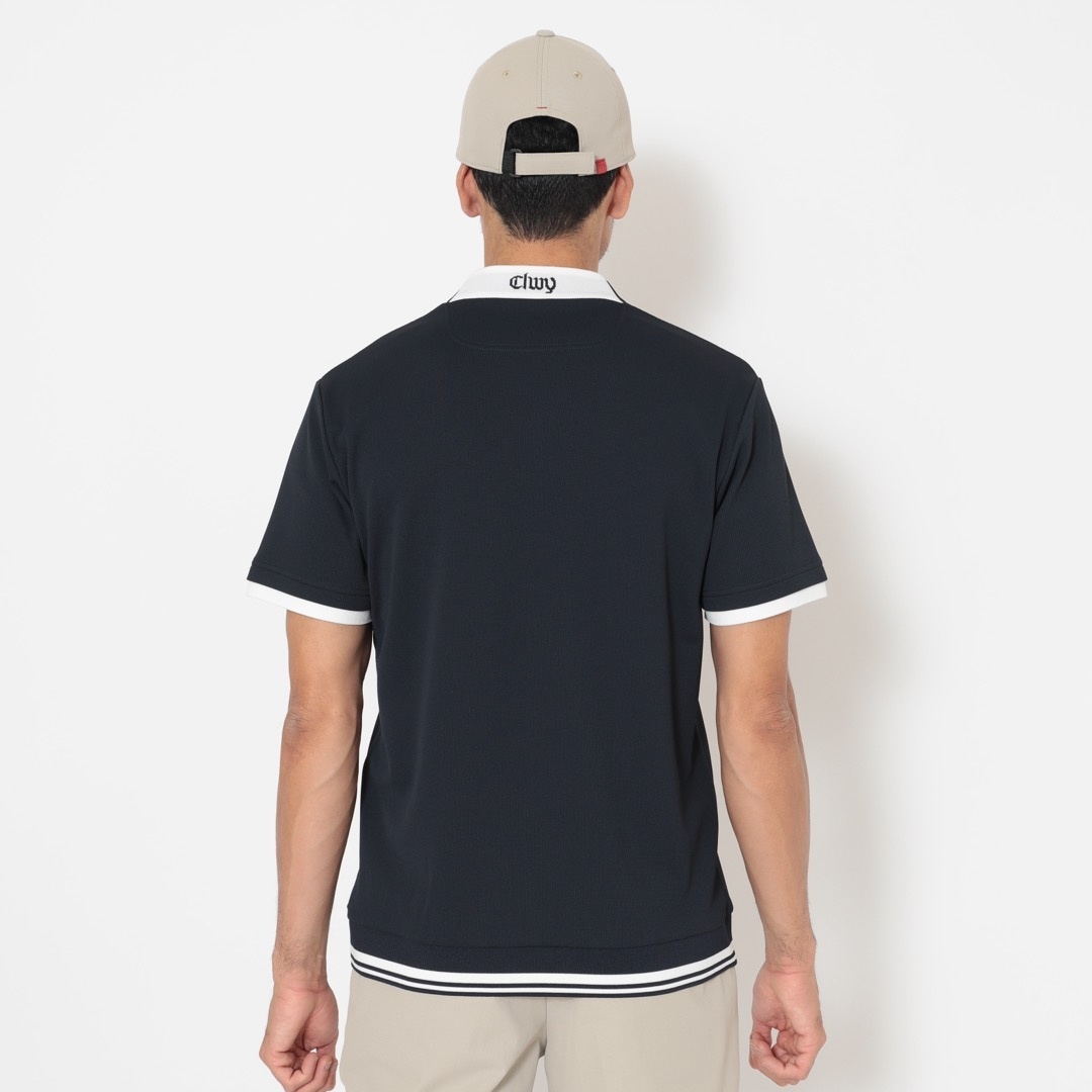 ハイストレッチミニワッフルモックネックシャツ (MENS)