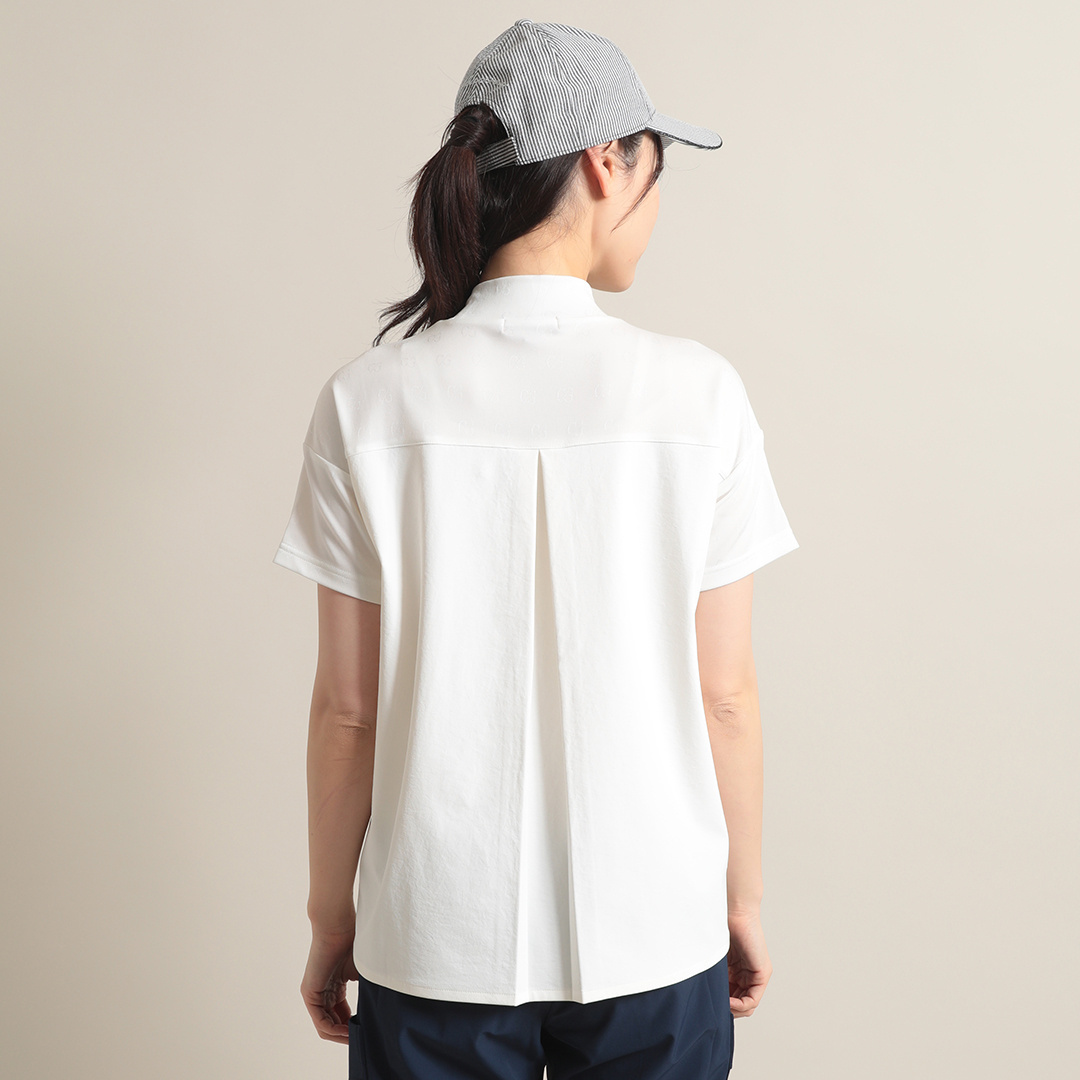 C/Gジャカードドッキングモックネックシャツ (WOMENS)