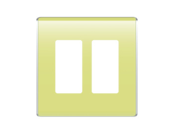 Photo of a Aloe, Colored, 2-Gang Studio Wall Plate on a White Background