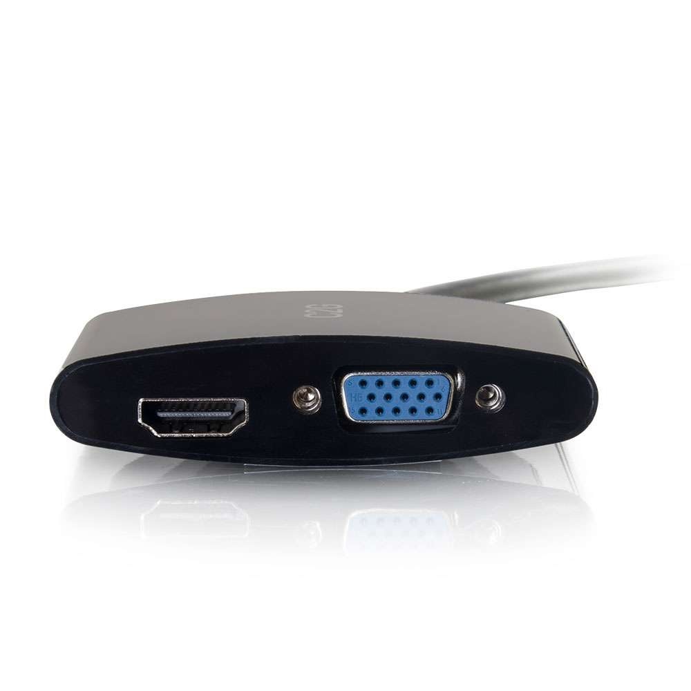 Mini DisplayPort Male to 4K HDMI or VGA Female Adapter Converter - Black