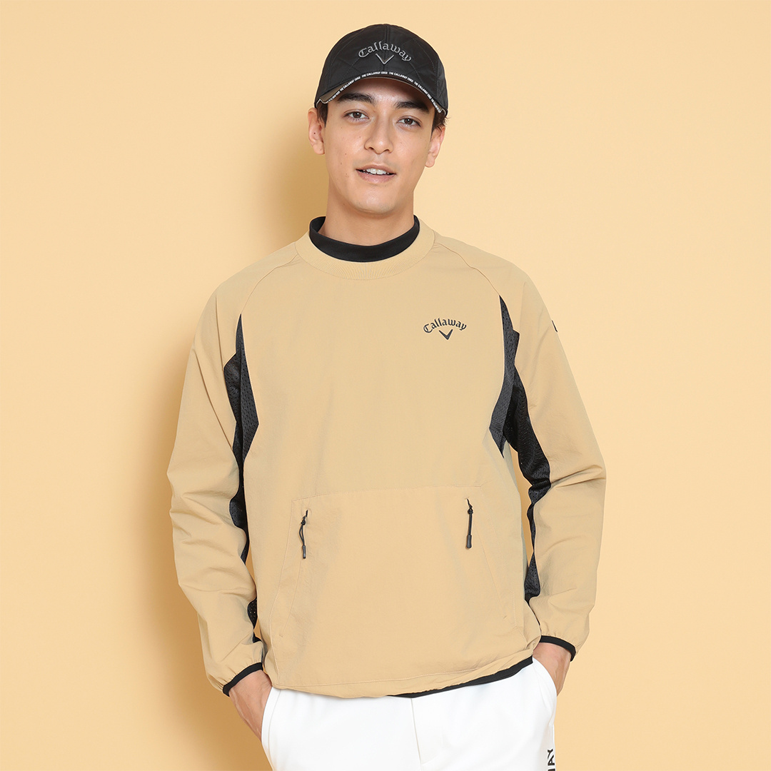 8WAYストレッチ シワポリエステル撥水プルオーバーブルゾン (MENS)