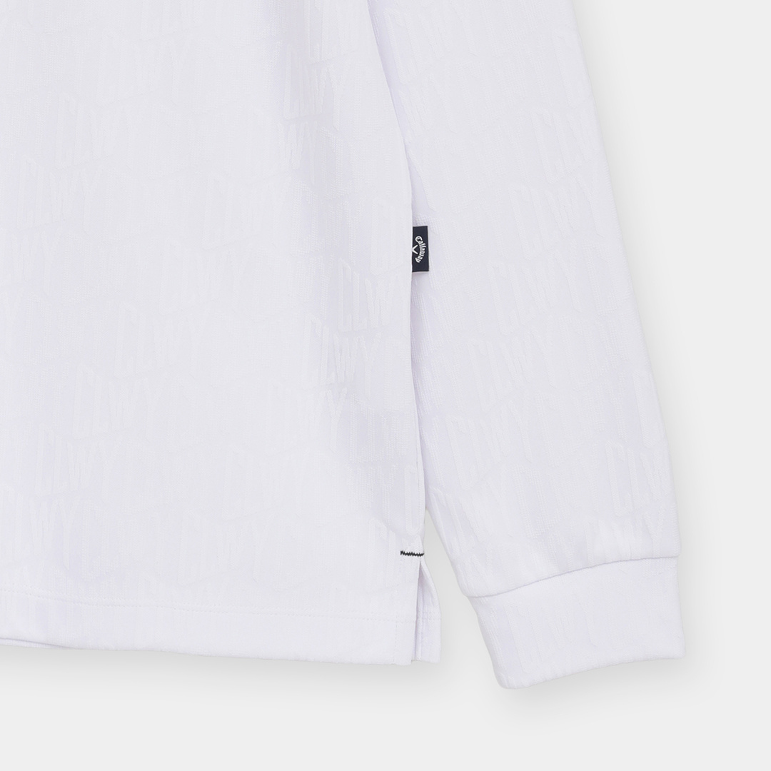 ロゴジャカードハーフジップ長袖モックネック (MENS)