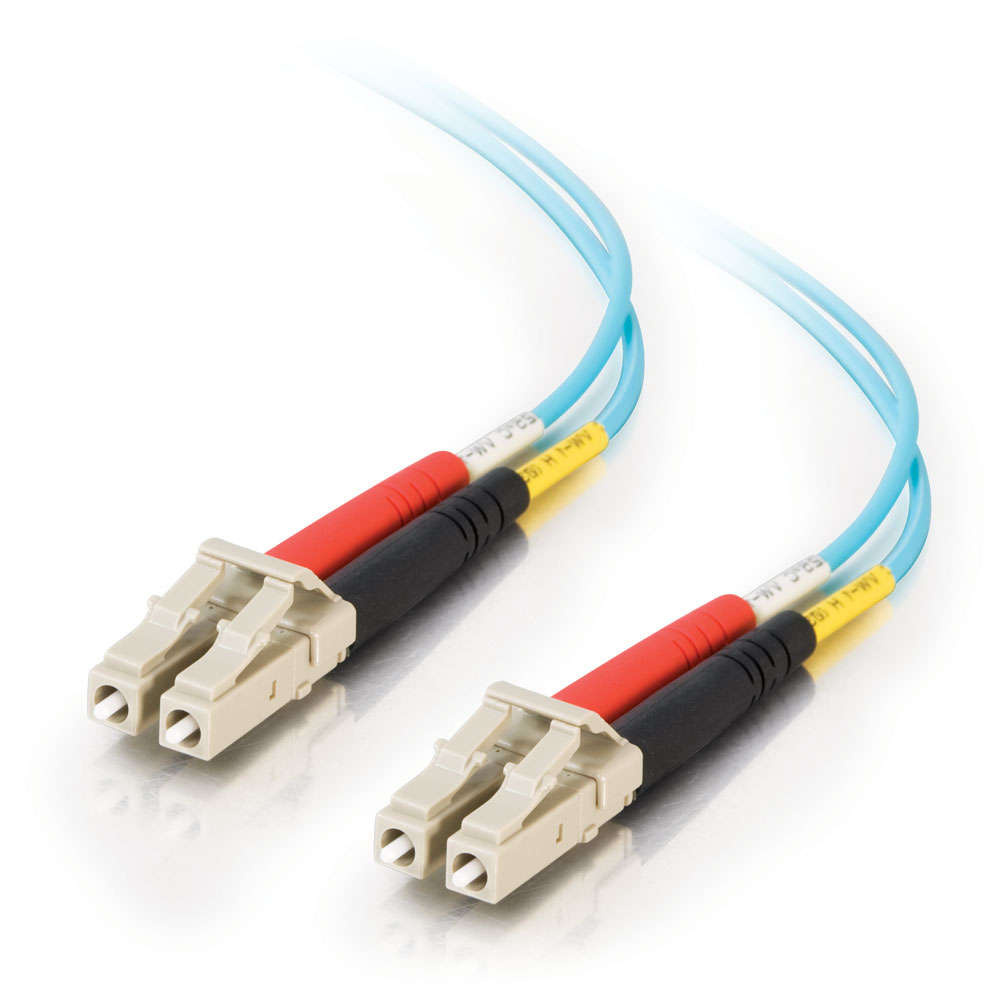 LC-LC 10Gb 50/125 OM3 Duplex Multimode PVC Fiber Optic Cable - Aqua