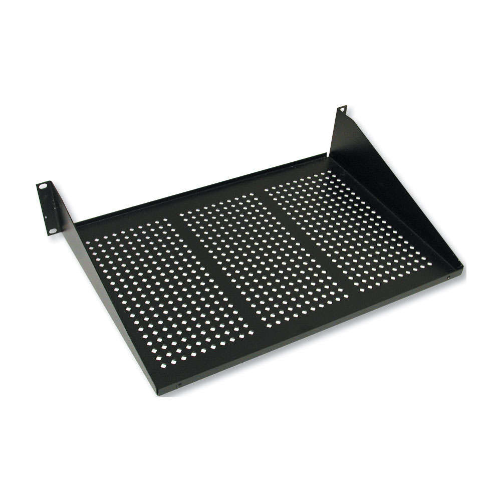 APW 2u(3.5in) 12in Vented Cantilevered Equipment Shelf Black