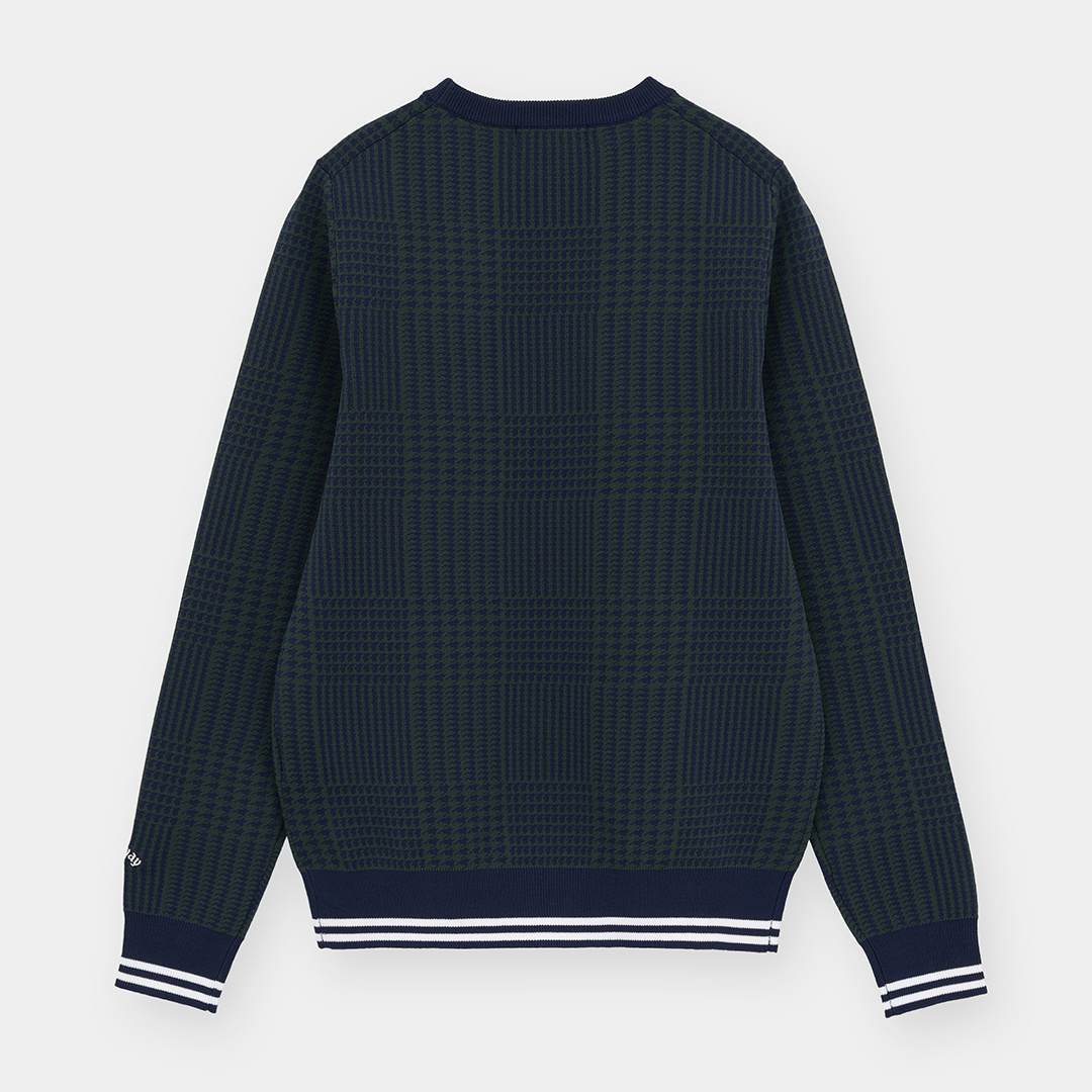 チェック柄ジャガードポリエステルニット (WOMENS)