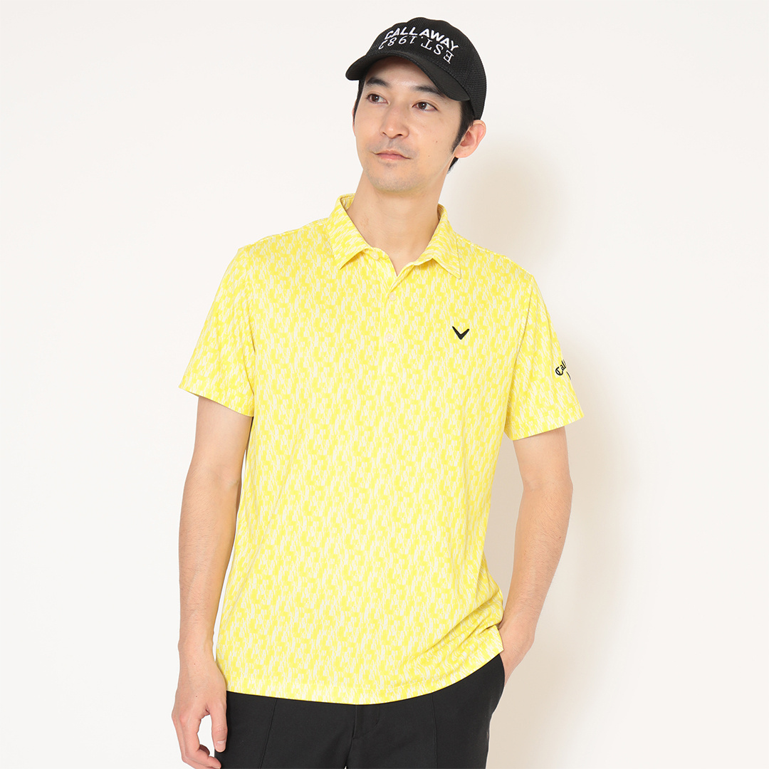 取扱店舗限定】-3℃裏クールロゴ総柄半袖シャツ ※4Lサイズあり (MENS)
