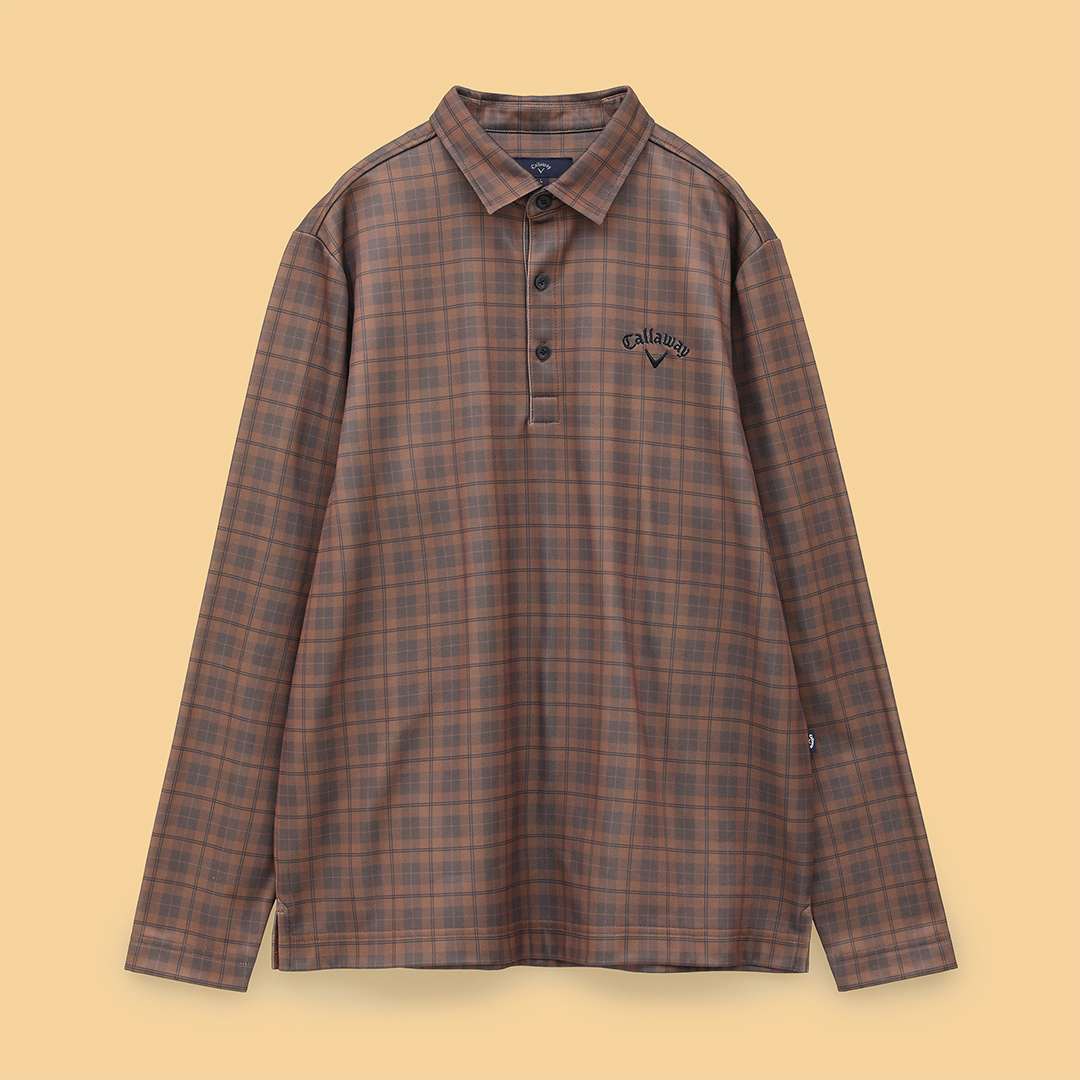 チェックプリント裏起毛シャツ (MENS)