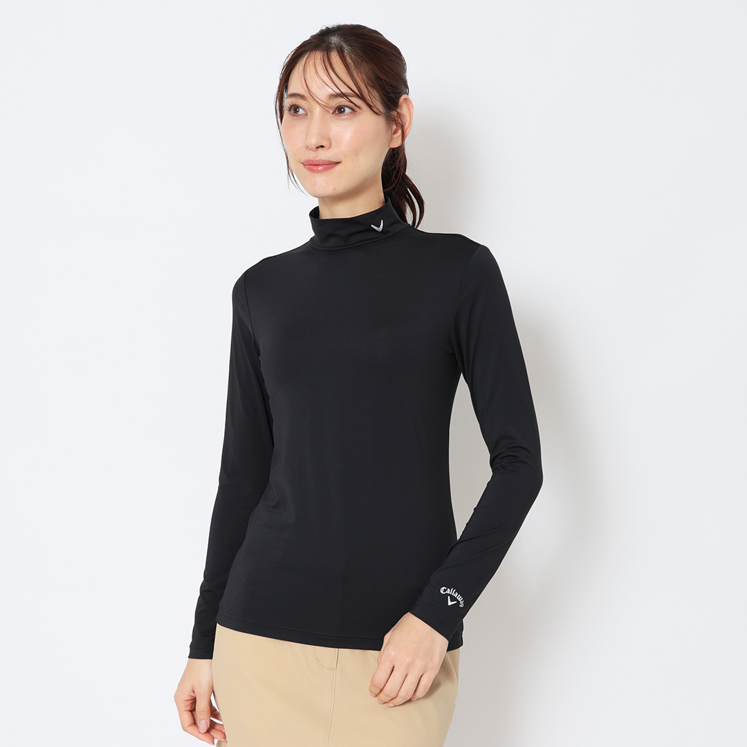 シングルジャージ長袖モックネックインナー (WOMENS)