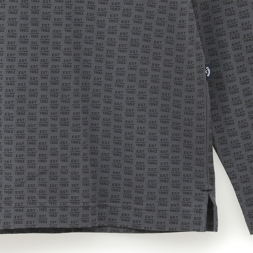 ロゴプリントストレッチ天竺モックネックシャツ (MENS)