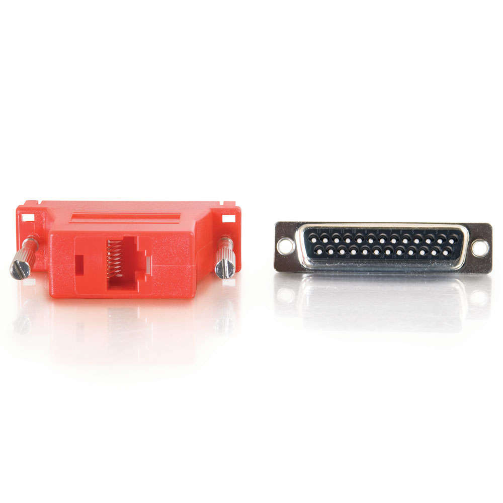 RJ45 to DB25 Male Modular Adapter - Red