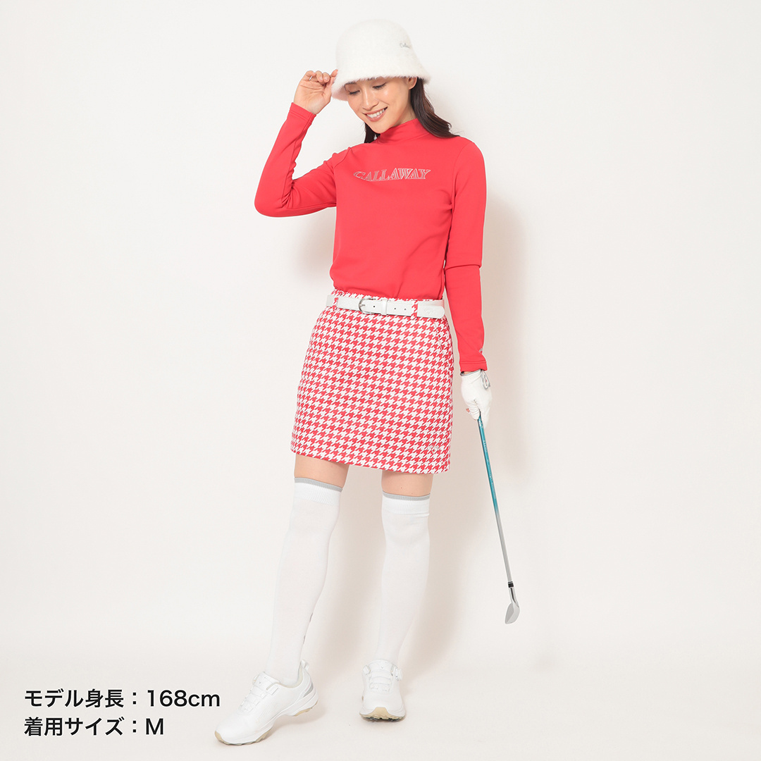 スターストレッチ千鳥プリント中綿スカート (WOMENS)