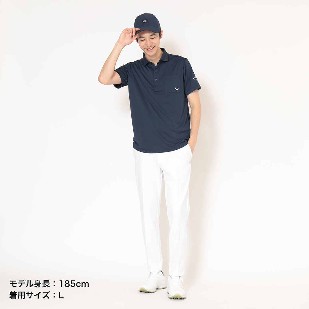 取扱店舗限定】-3℃裏クール台衿付き半袖ポロシャツ ※4Lサイズあり (MENS)