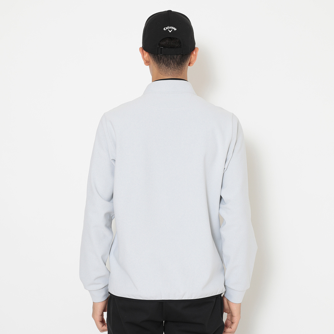 裏起毛ハーフジップモックネックシャツ ※4Lサイズあり (MENS)