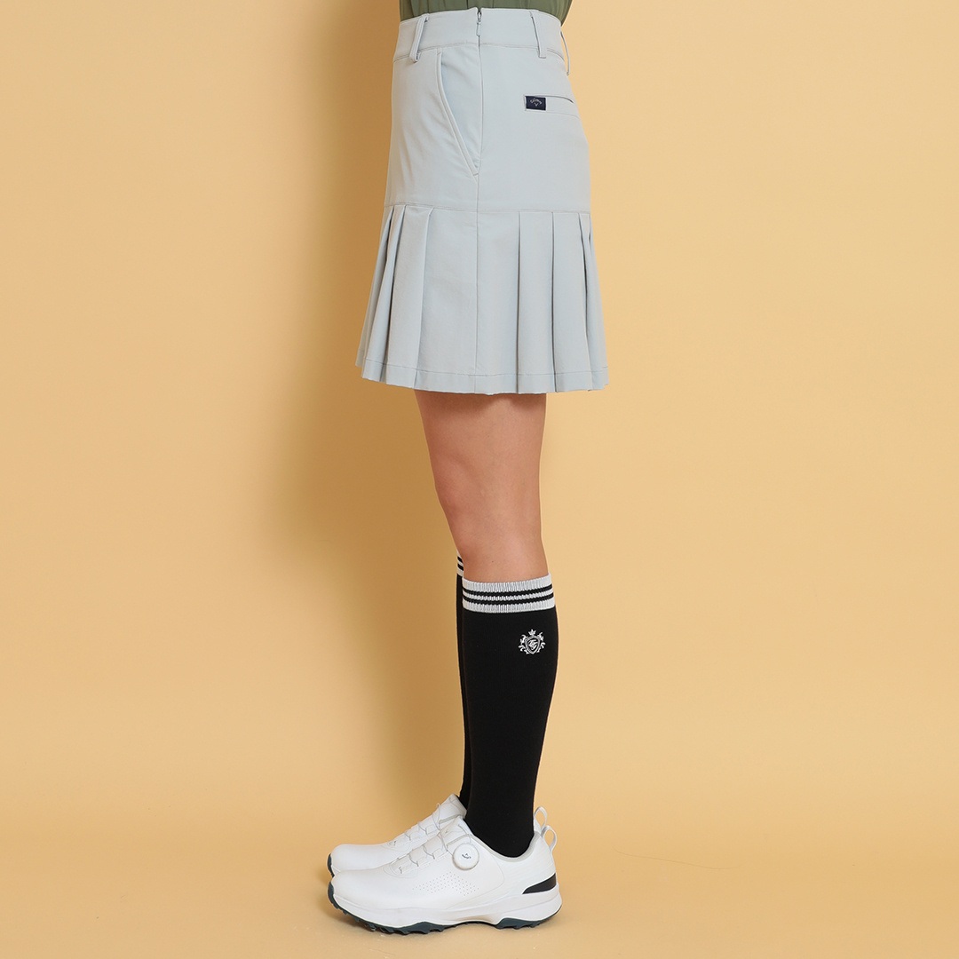 ナイロンストレッチプリーツスカート (WOMENS)