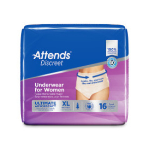 Attends Discreet Underwear for Women, X-Large - 32/case (ATDUWXS Health & Beauty Health Care Incontinence Aids) photo