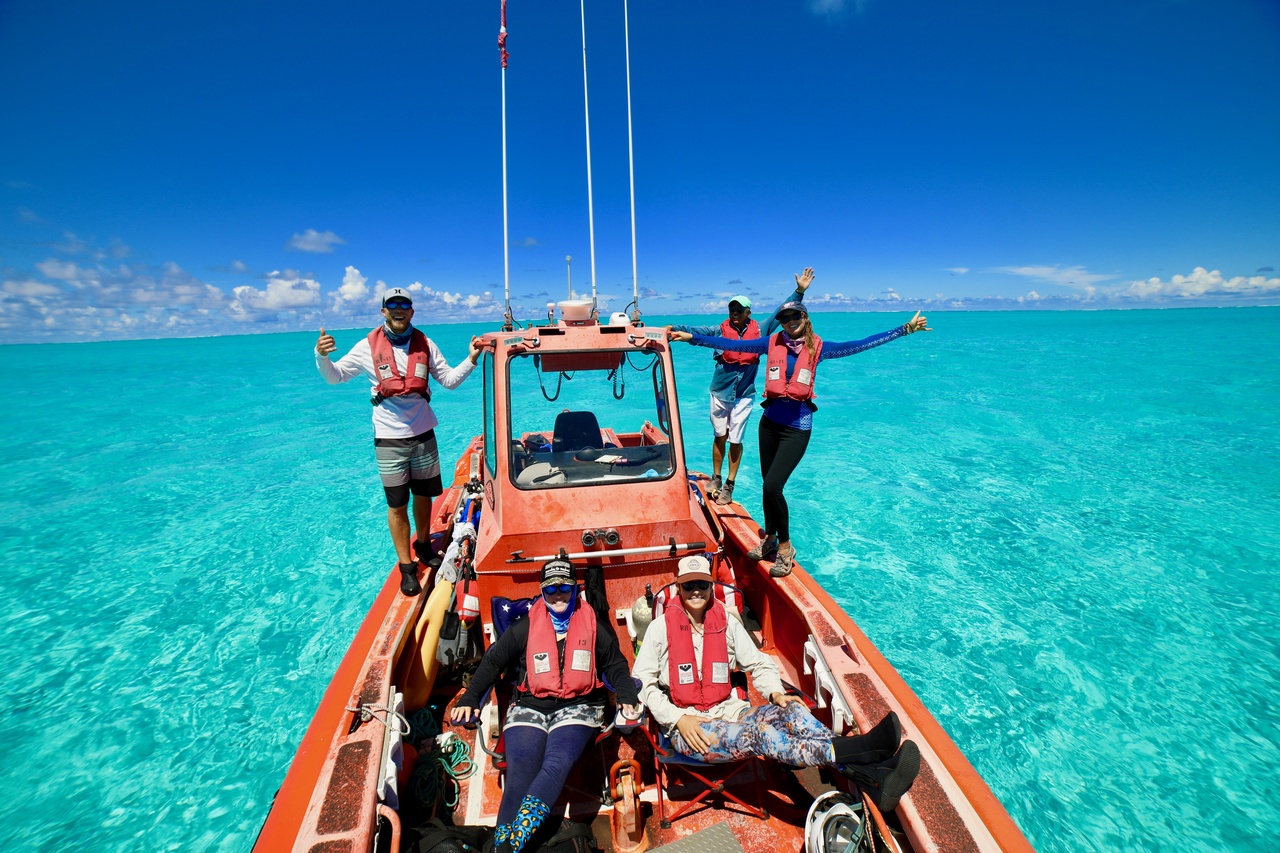 Divers enjoy the beauty of this special place while waiting out their surface intervals before the next survey dive at Kure Atoll. <i>Photo: NOAA Fisheries/James Morioka. </i>