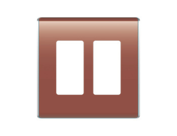 Photo of a Spanish Red, Colored, 2-Gang Studio Wall Plate on a White Background