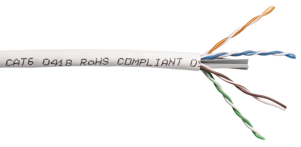 244PL6HTWHT HomeTrax Economy 24 AWG 4 Pair U/UTP Category 6 Cable