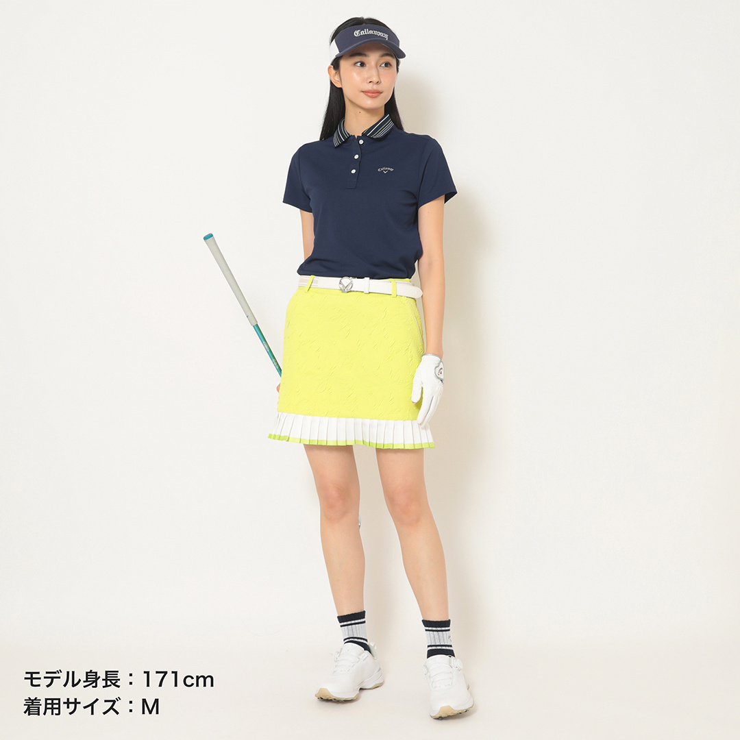 フラワージャカード裾プリーツスカート (WOMENS)